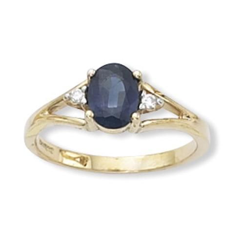 Sapphire & Diamond Ring - 07/077-09 - 14k Yellow Gold