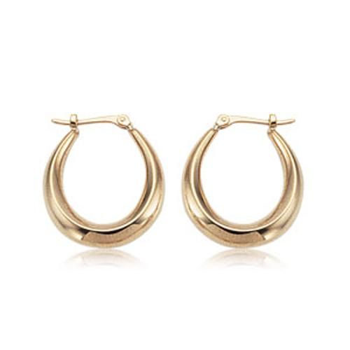 Small u Shaped Hoop Earrings - 04/017 - 14k Yellow Gold