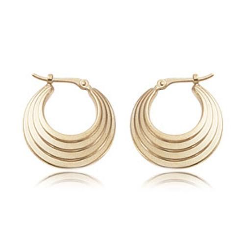 Small Steps Hoop Earrings - 04/018 - 14k Yellow Gold