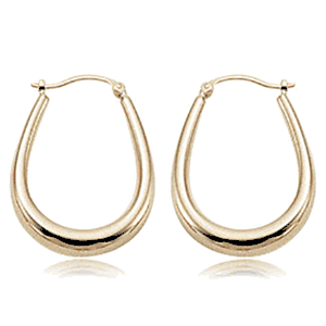 Large u Hoop Earrings - 04/216 - 14k Yellow Gold