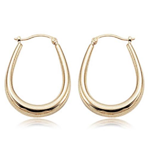 Large u Hoop Earrings - 04/216 - 14k Yellow Gold