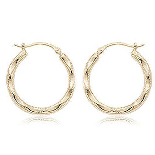 Medium Fancy Hoop Earrings - 04/233 - 14k Yellow Gold