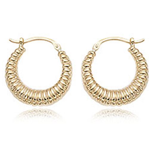 Small Shrimp Hoop Earrings - 04/261 - 14k Yellow Gold