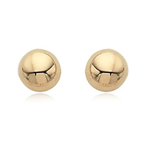 Domed Button Earrings 8mm - 14K Yellow Gold