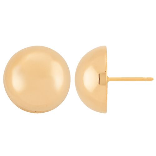 Domed Button Earrings 10mm - 14K Yellow Gold