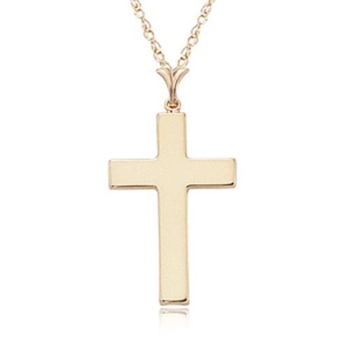 Plain Cross Pendant - 05/654 - 14k Yellow Gold