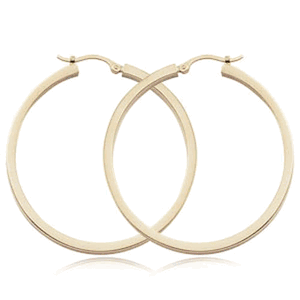 Extra Large Square Tube Hoop Earrings - 03/376 - 14k Yellow Gold