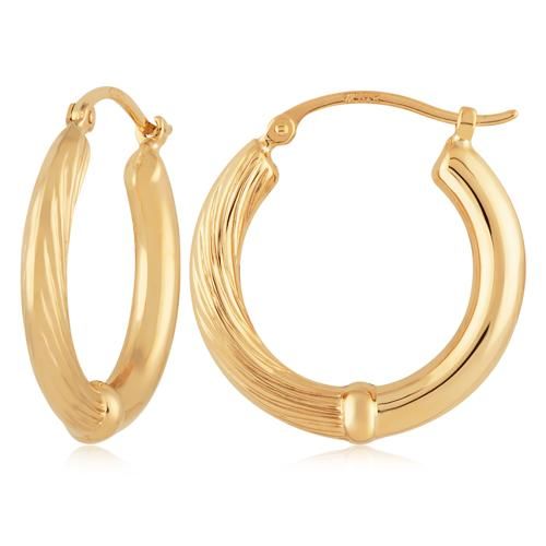 Carla 14kg Pl/twist Hoop Earrings