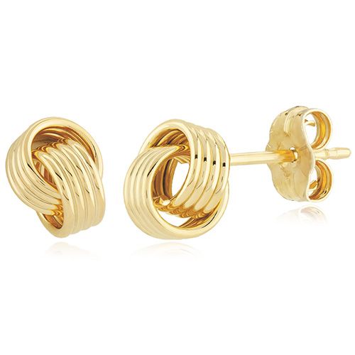 Coil Love Knot Stud Earrings - 14K Yellow Gold