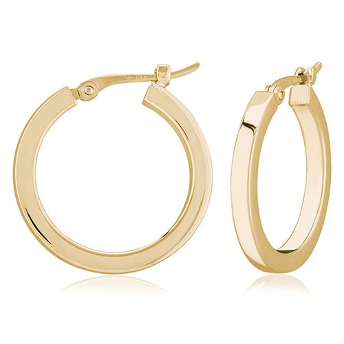 Square Hoop Earrings - 03/105 - 14k Yellow Gold