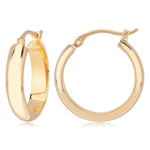 1/2 Round Tube Hoop Earrings - 03/116 - 14k Yellow Gold