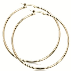 Large Tube Hoop Earrings - 03/780 - 14k Yellow Gold