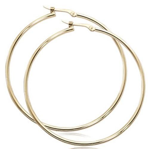 Large Tube Hoop Earrings - 03/780 - 14k Yellow Gold