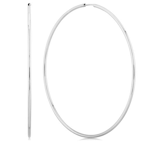 Extra Large Endless Tube Hoop Earrings - 03/781w - 14k White Gold
