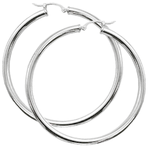 Extra Large Tube Hoop Earrings - 03/367w - 14k White Gold