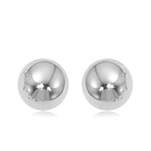 Ball Stud Earrings 6mm - 14K White Gold
