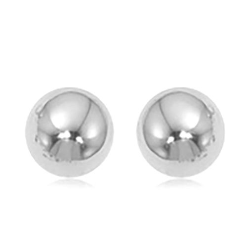 Ball Stud Earrings 7mm - 14K White Gold