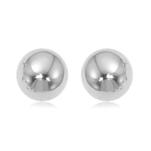 Ball Stud Earrings 8mm - 14K White Gold