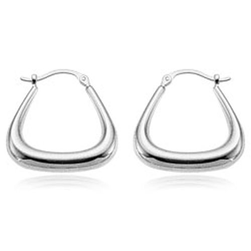 Triangle Hoop Earrings - 04/220w - 14k White Gold