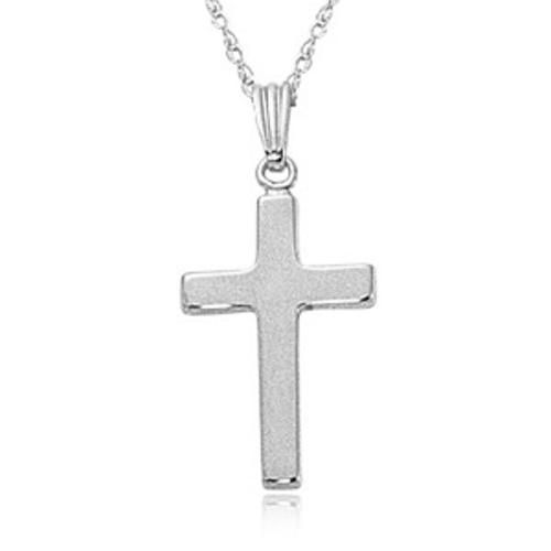 Cross Pendant On 18' Chain - 05/653w - 14k White Gold