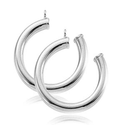 Tube Hoop Earring Jackets - 07/020w - 14k White Gold