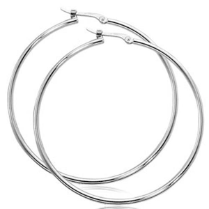 Large Tube Hoop Earrings - 03/780w - 14k White Gold