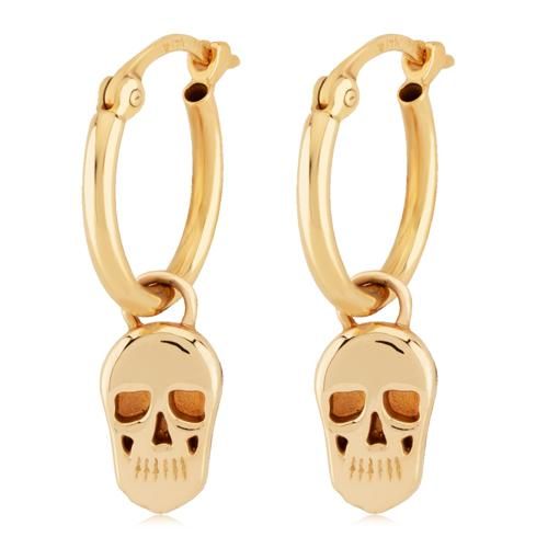 Carla 14kg 1.5x12mm Hoop W/skull Earrings