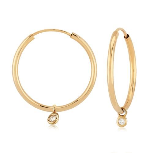 Carla 14kg 1.5x20mm Endless W/.06 Cttw Earrings