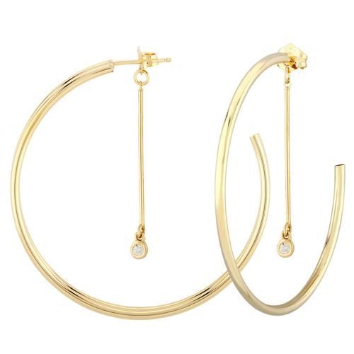 Carla 14kg 1.5x30mm Post W/.06cttw Earrings