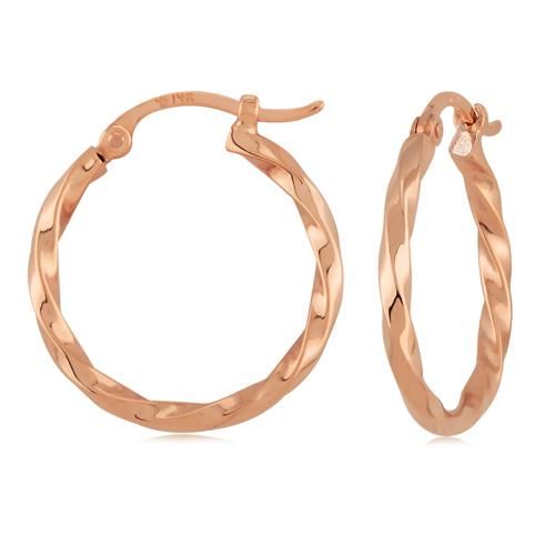 03-071R Carla 14kg 1.8x18mm Twisted Tube Hoop Earrings