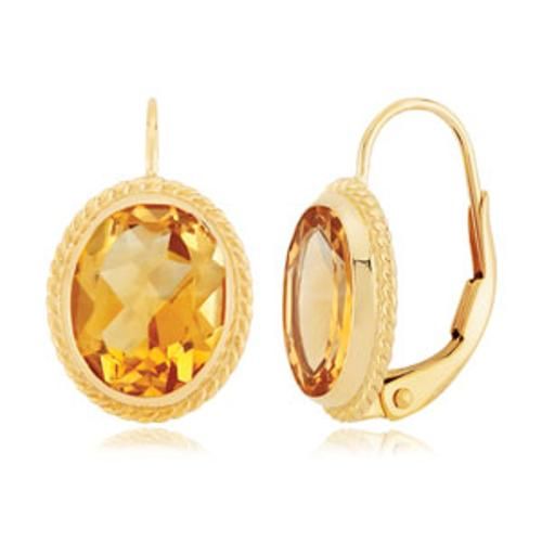 Carla 14kg 10x8 Citrine L/b Earrings