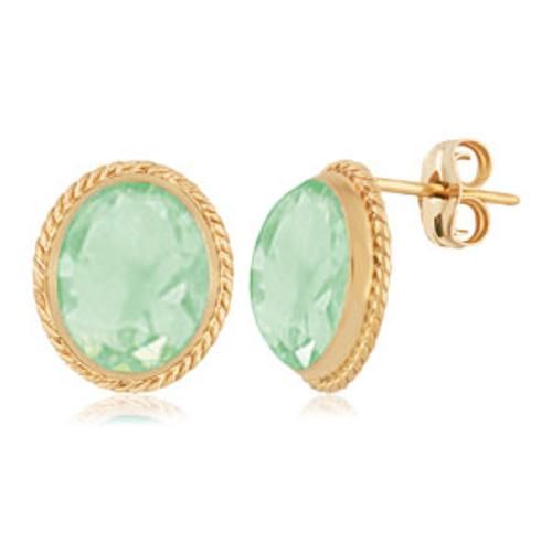 Carla 14kg 10x8 Prasiolite Twist Gallery Post Earrings