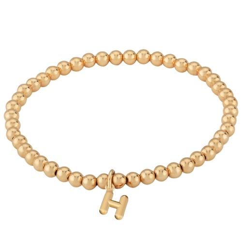 Carla 14kg 4mm Bead Bracelet Initial H Bracelets