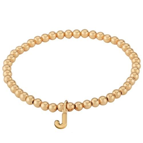 Carla 14kg 4mm Bead Bracelet Initial J Bracelets