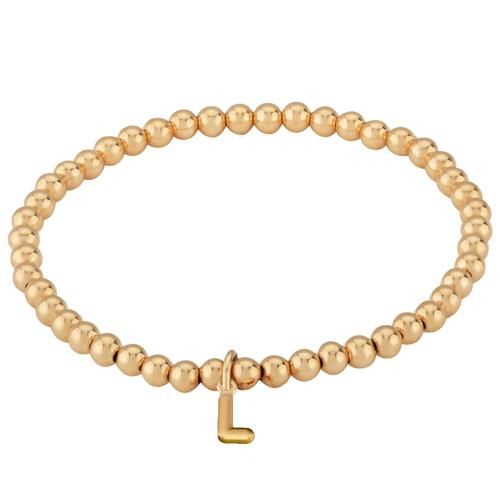 Carla 14kg 4mm Bead Bracelet Initial L Bracelets