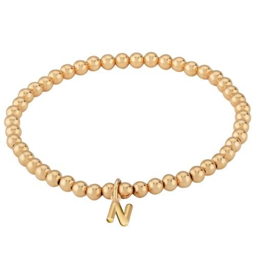 Carla 14kg 4mm Bead Bracelet Initial N Bracelets
