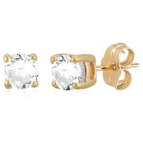 Carla 14kg 4mm White Topaz Earrings