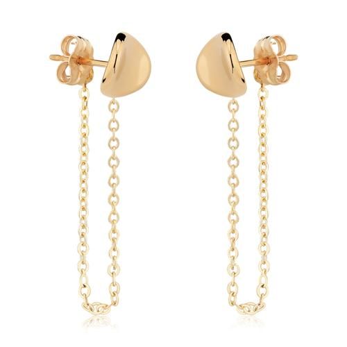 Carla 14kg 8mm Dapped Disk W/chain Earrings