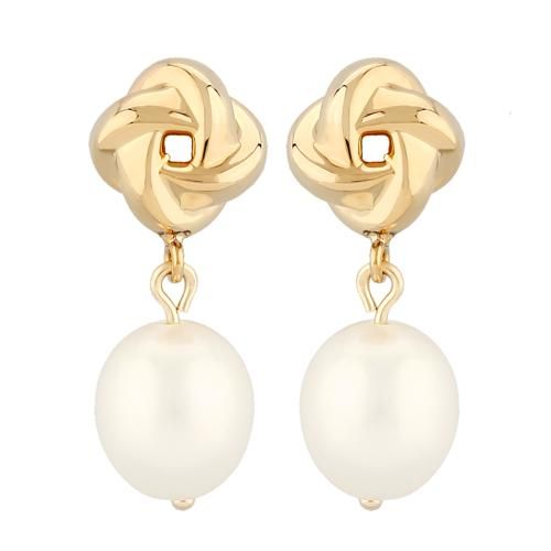 Carla 14kg 8mm Love Knot W/fwp Earrings