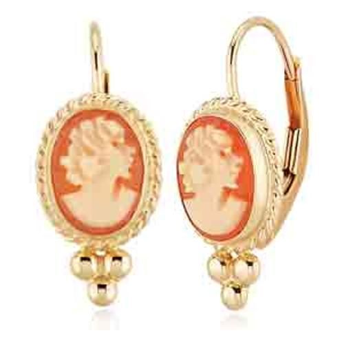 Carla 14kg 8x6 Cameo L/b Earrings