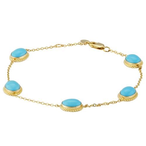 Carla 14kg 8x6 Multi Stone Turq Brac 7-7.5 Inch Adj Bracelets