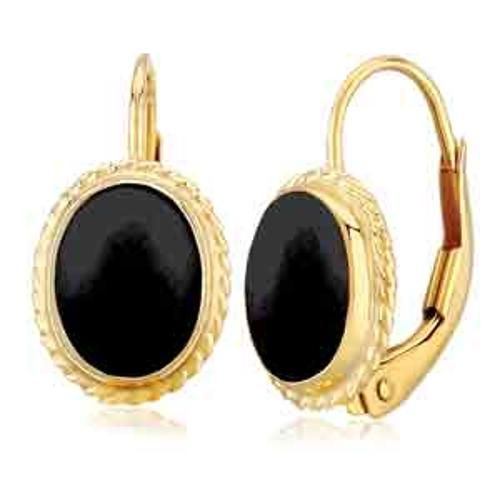 Carla 14kg 8x6 Onyx L/b Plain Earrings