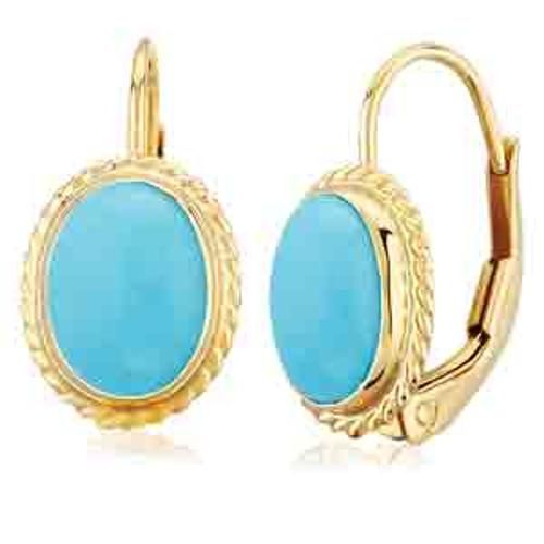 Carla 14kg 8x6 Sb Turq. L/b Plain Earrings