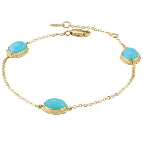 Carla 14kg 8x6 Triple Gen Turq Brac 7-7.5 Inch Adj Bracelets