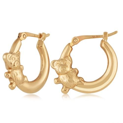 Carla 14kg Hoop W/bear S/d Earrings