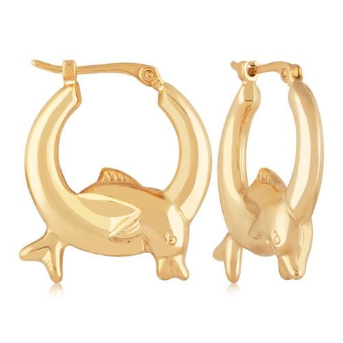 Carla 14kg Hoop W/dolphin Earrings