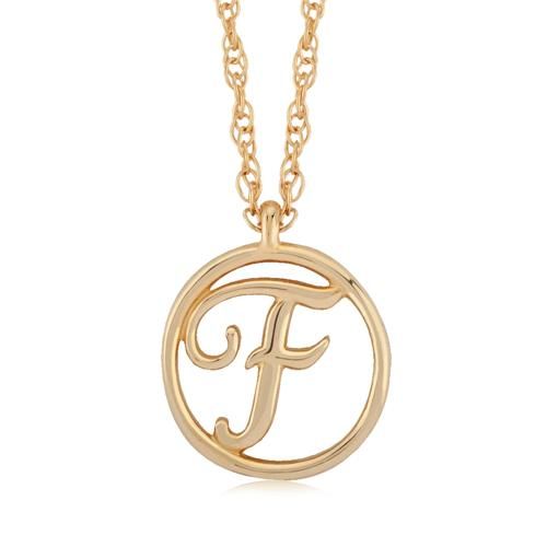 Carla 14kg Initial F Neck Pendants/ Charms
