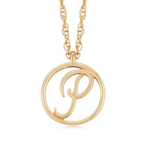 Carla 14kg Initial P Neck Pendants/ Charms