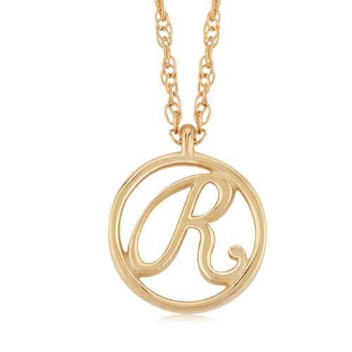 Carla 14kg Initial R Neck Pendants/ Charms