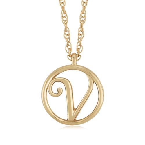 Carla 14kg Initial V Neck Pendants/ Charms